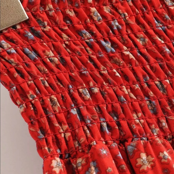 Long Maxi Boho Floral Gypsy Print Skirt Red - Picture 16 of 16